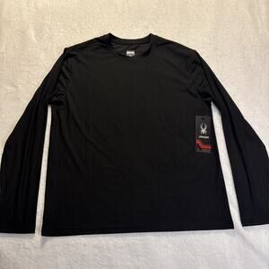SPYDER Men's Loungewear Dry Fit T-Shirt Shirt Large Black Long Sleeve Stretch